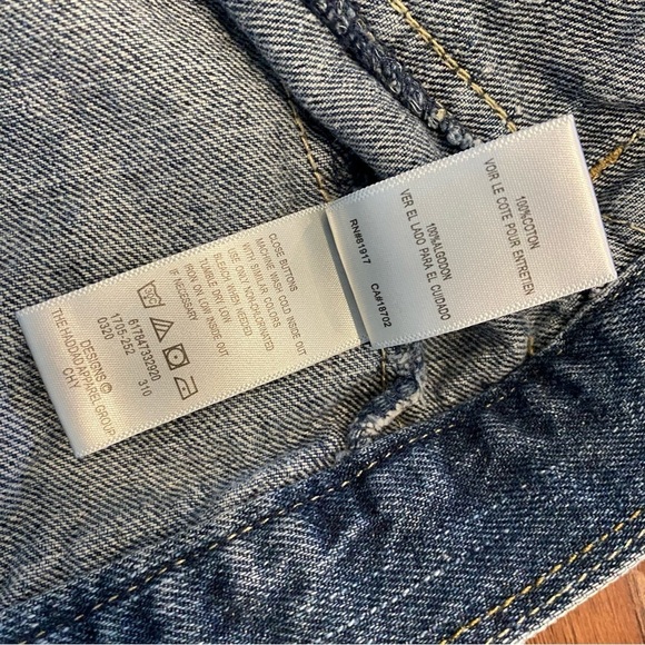 Levi's Jean Jacket Girl's Size 6X Blue Denim Cotton Trucker Plastic Button Cute - Picture 6 of 13